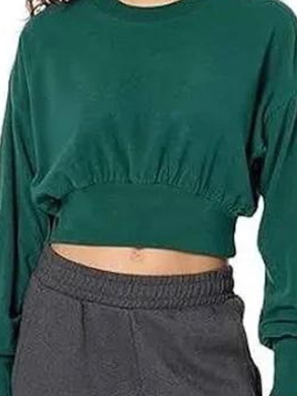 Sweaty Betty Forest Green Cropped Pullover